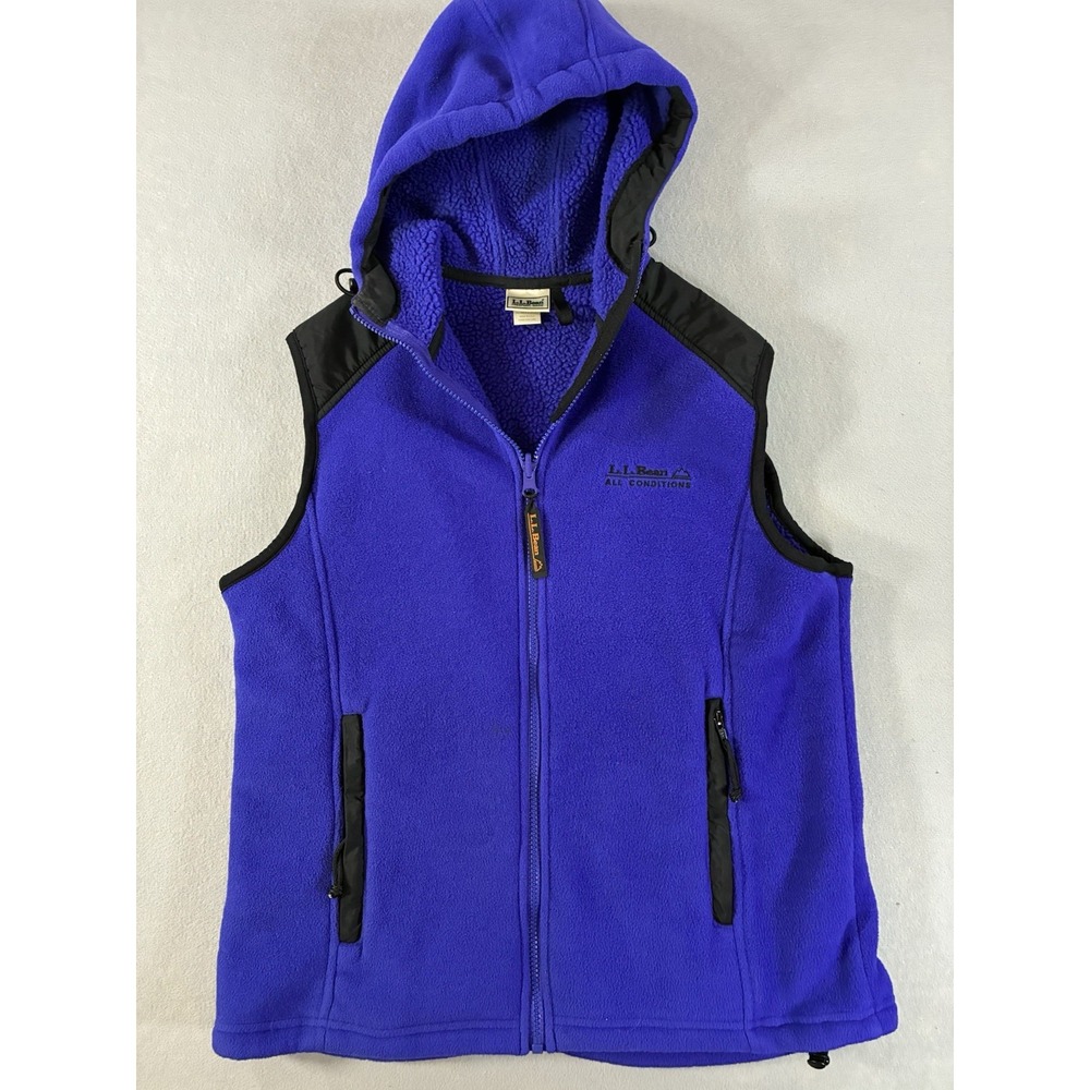 VTG 1990 L.L. Bean Made In USA All Conditions Vest With Hoodie. Womens Med/Reg